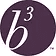 A dark purple circular logo featuring the white letter 'b' superimposed over the number '3' in a stylized font, indicating a trademark symbol on the upper right side.